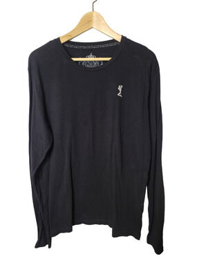 Religion London Black Basic Tee Knit Long Sleeve Men's T-shirt Size XL